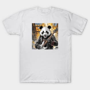 Metal Panda Grunge Rocky Panda Style T-Shirt